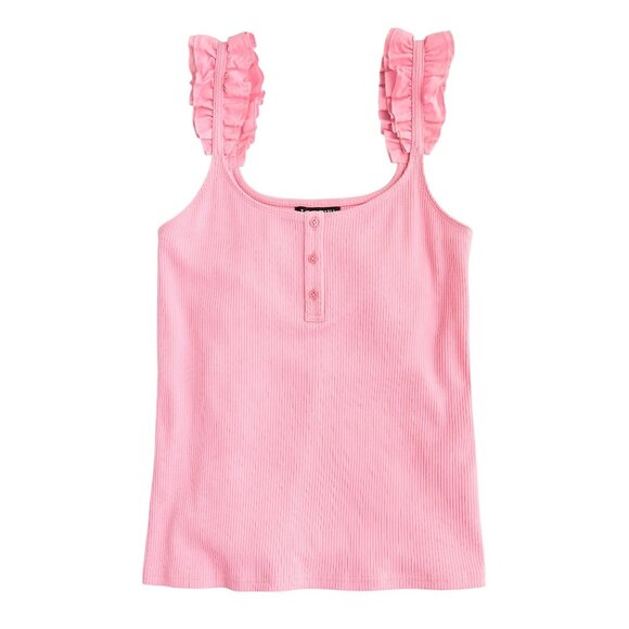 J.Crew Pink Henley Tank Top - Picture 1 of 5